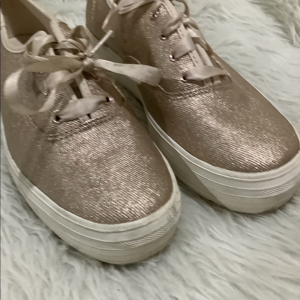 Keds women’s metallic gold lace up elegant summer shoes size 10 - Picture 2 of 13